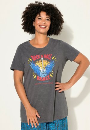 Angel of Style Print T-shirt - charcoal gray