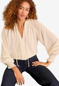 Love & Roses REGULAR FIT - TIE NECK DOBBY - Blúzka - white