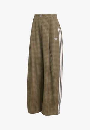 adidas Originals, CHECKS TROUSER LOOSE PANTS - Pantalones - olive strata beige aurora coffee