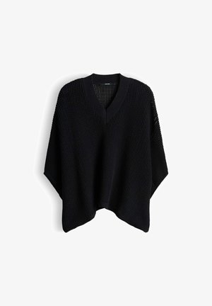 someday., RELAXED KNIT CAPE - Cape - black