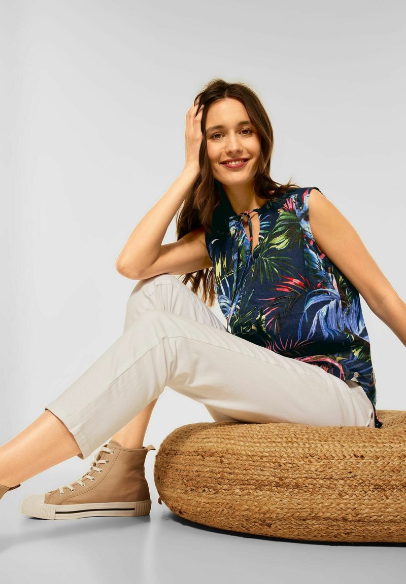 Damen T-Shirts | Cecil Top blau/dunkelblau - SU61039 Damen T-Shirts | Cecil Top blau/dunkelblau - SU61039