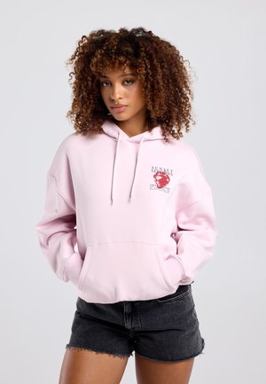 America Today, Hoodie - light pink black red