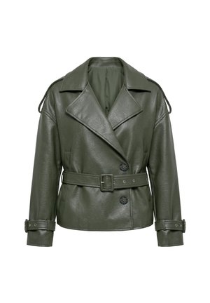 Studio Untold, FAUX LEATHER BIKER JACKET - Blazer - dark olive