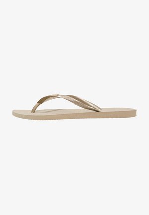 SLIM - Bade-Zehentrenner - sand grey/light gold