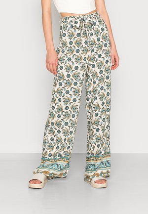 VILA VIAYA STRAIGHT PANTS - Bukser - birchblue / green