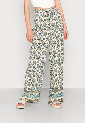 VIAYA STRAIGHT PANTS - Trousers - birchblue / green