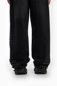 FAVELA RIVET UNISEX - Bő szabású farmernadrág - black