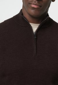 PROFUOMO THE STRUCTURE BASIC HALF ZIP - Strickpullover - dark brown