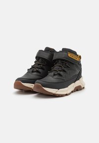 Geox FLEXYPER PLUS BOY - Botines con cordones - black/dark yellow