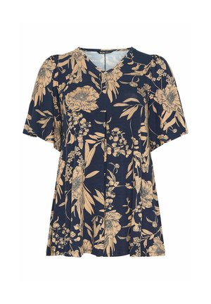 Yours Clothing, PLUS SIZE CASUAL TOPS - Printtipaita - dark blue