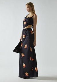 Glamorous BIAS-CUT - Gonna lunga - black orange flower
