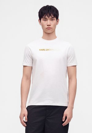 KARL LAGERFELD, T-SHIRT CREWNECK, beżowy