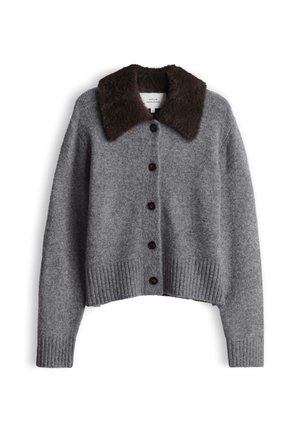 OPUS, SLIM FIT MELANGE LOOK - Cardigan - quiet grey