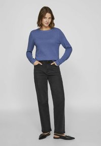 VILA VIDALO O NECK - Stickad tröja - bijou blue