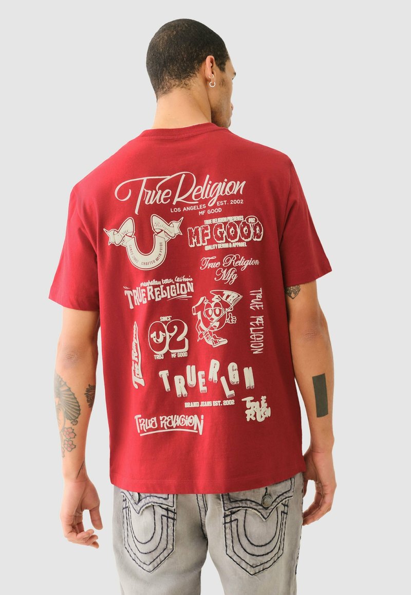 True Religion - T-Shirt print - red dahlia, Vergrößern