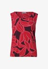 TOP WITH V-NECK AND ELASTIC HEM - Débardeur - salsa red