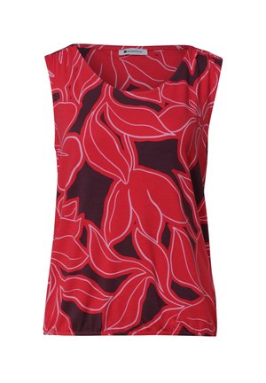 Street One, TOP MIT V-NECK UND ELASTIKSAUM - Top - salsa red