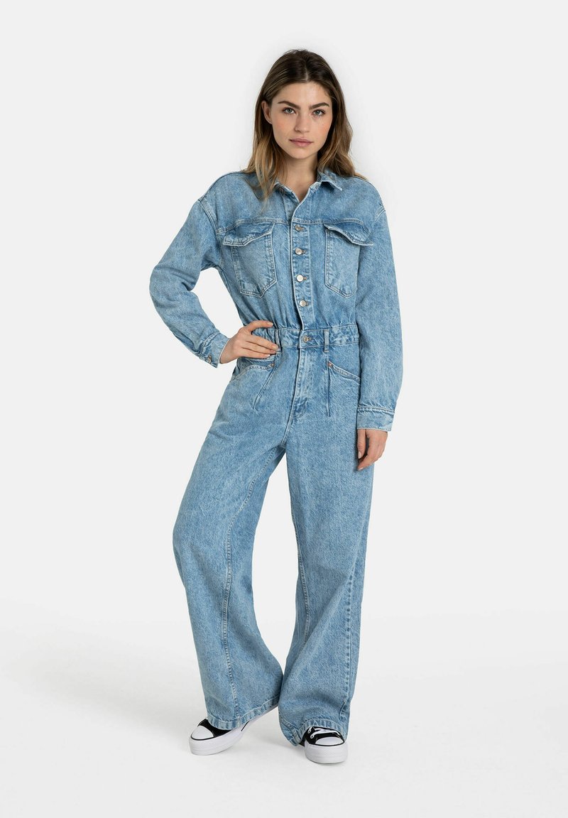 Free People Jumpsuit lichtblauw denim Free People Jumpsuit lichtblauw denim