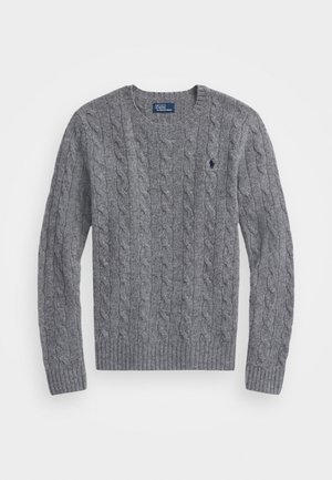 Polo Ralph Lauren, CABLE KNIT WOOL CASHMERE JUMPER - Maglione - battalion grey heather