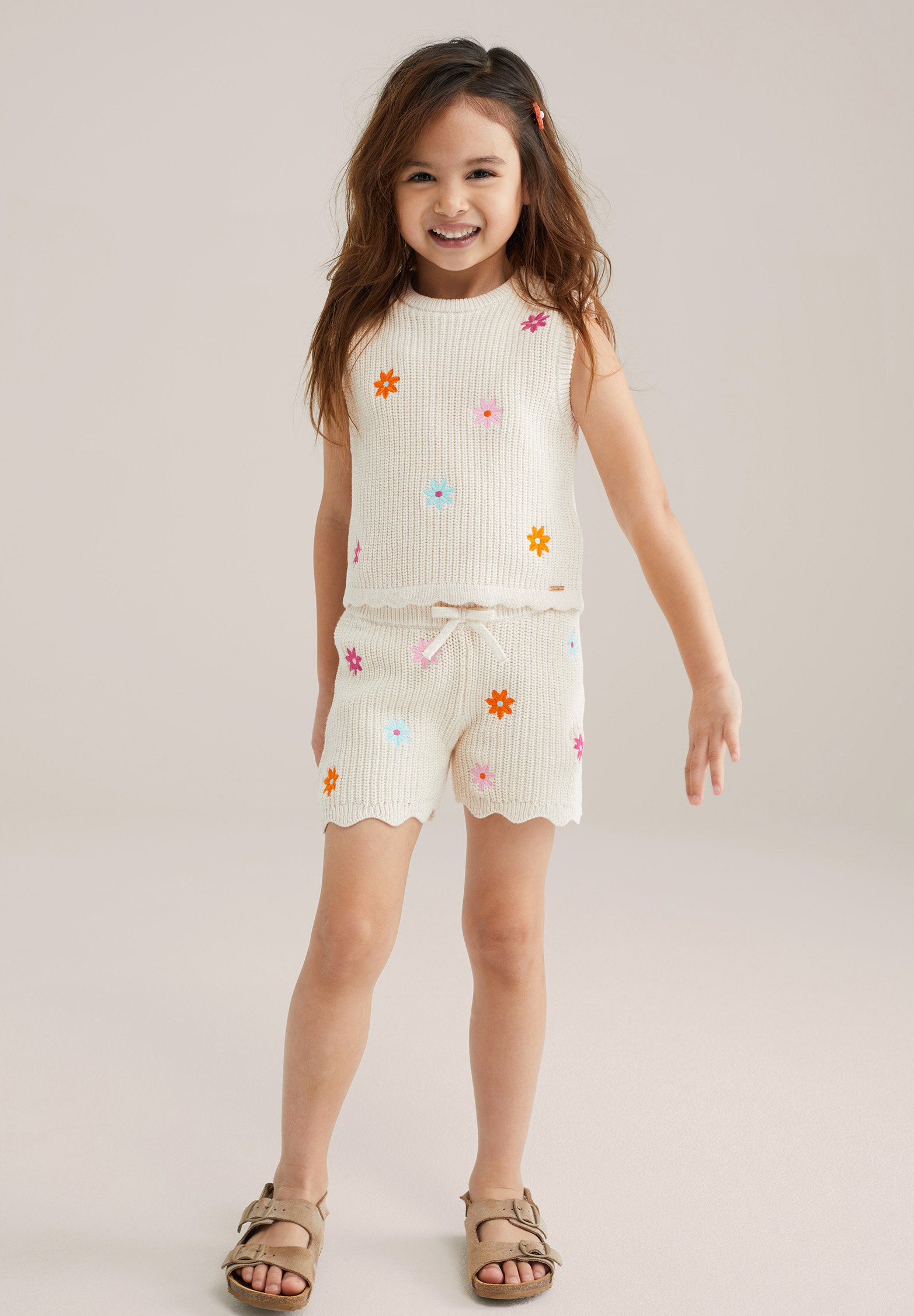 WE Fashion Shorts ecru/multi-coloured Zalando