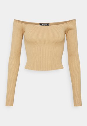 CROPPED JUMPER - Pitkähihainen paita - camel
