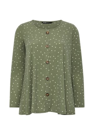 Yours Clothing, PLUS SIZE FLORAL TOPS - Camiseta de manga larga - khaki