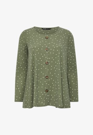 Yours Clothing, PLUS SIZE FLORAL TOPS - Long sleeved top - khaki