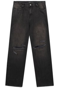 HEAVY BAGGY DISTRESSED DIRT WASH UNISEX - Jean baggy - black washed