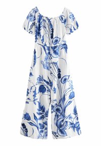 Next OFF SHOULDER WIDE LEG - Overall / Jumpsuit - white blue
