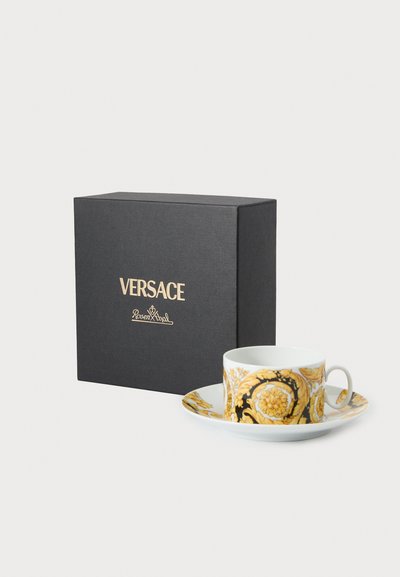 Versace CUP/SAUCER 4 LOW - Platillo de café - white/black/yellow