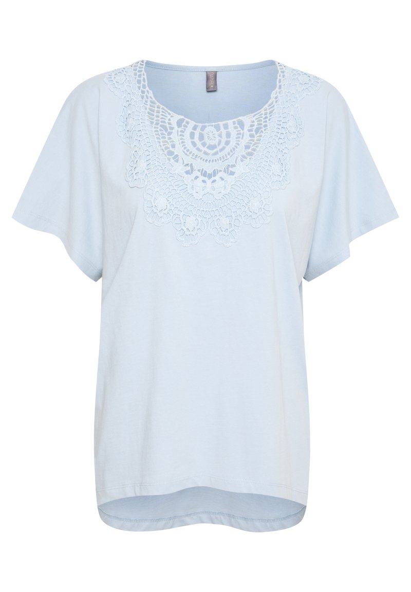 culture T-shirt print lichtblauw