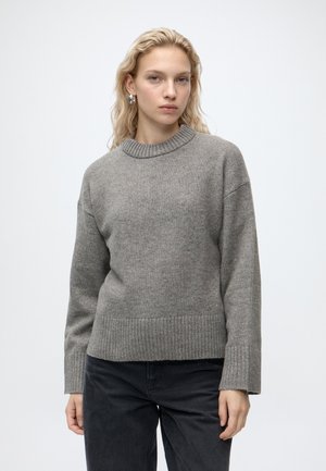VILA, VISIA L/S O-NECK KNIT PULLOVER - Pullover - melange
