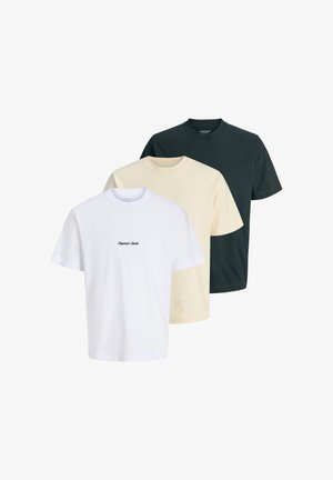 Jack & Jones 3ER PACK NORREBRO - T-shirt basic - beige weiß grau