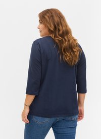Zizzi BASIC MIT 3/4 ÄRMELN - Top dugih rukava - navy blazer