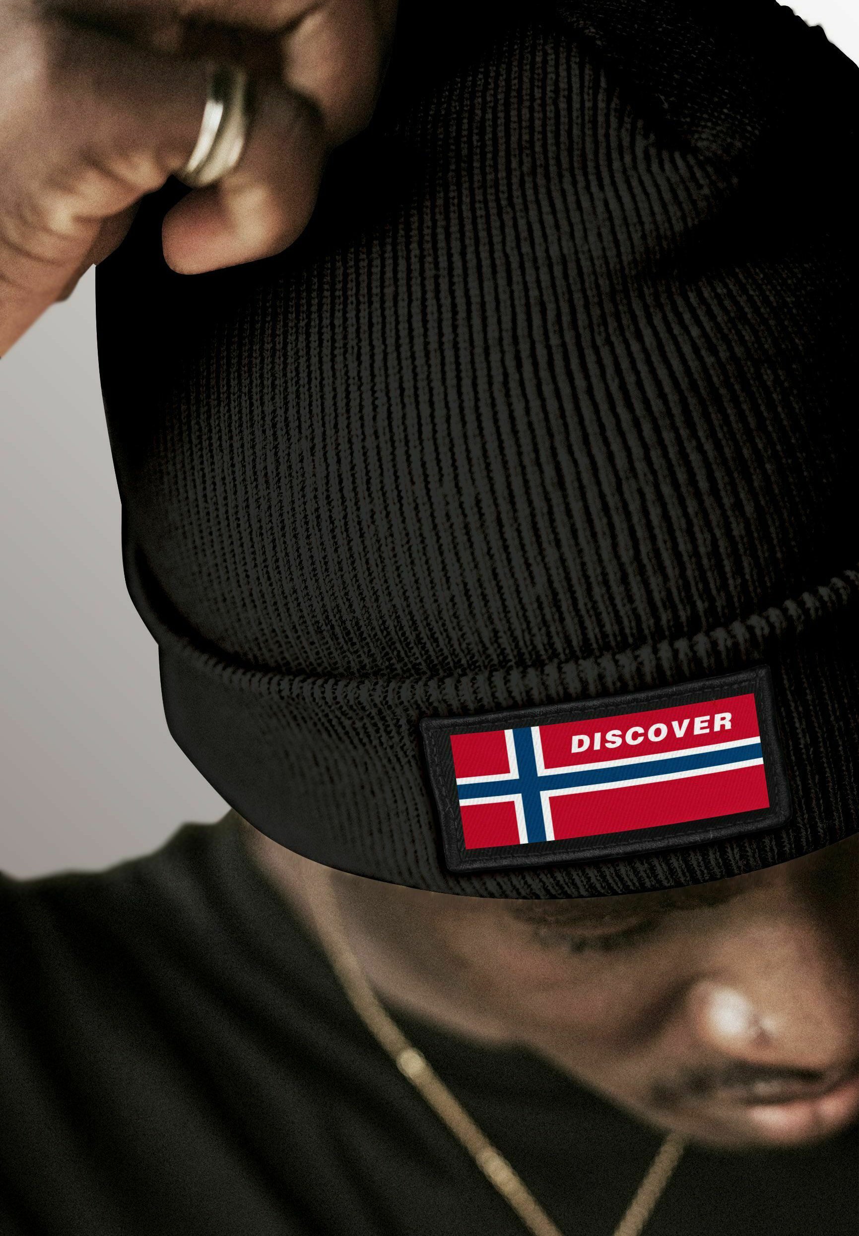 Hip-Hop Mütze Mit Norwegen-Flagge: Stretch-Beanie Aus 100% Polyacryl – Lässig, Warm & Unisex