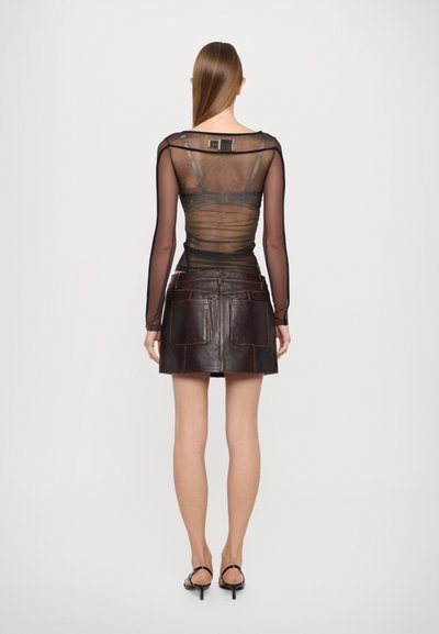 Feng Chen Wang DECONSTRUCTION GRENADINE - Long sleeved top - brown