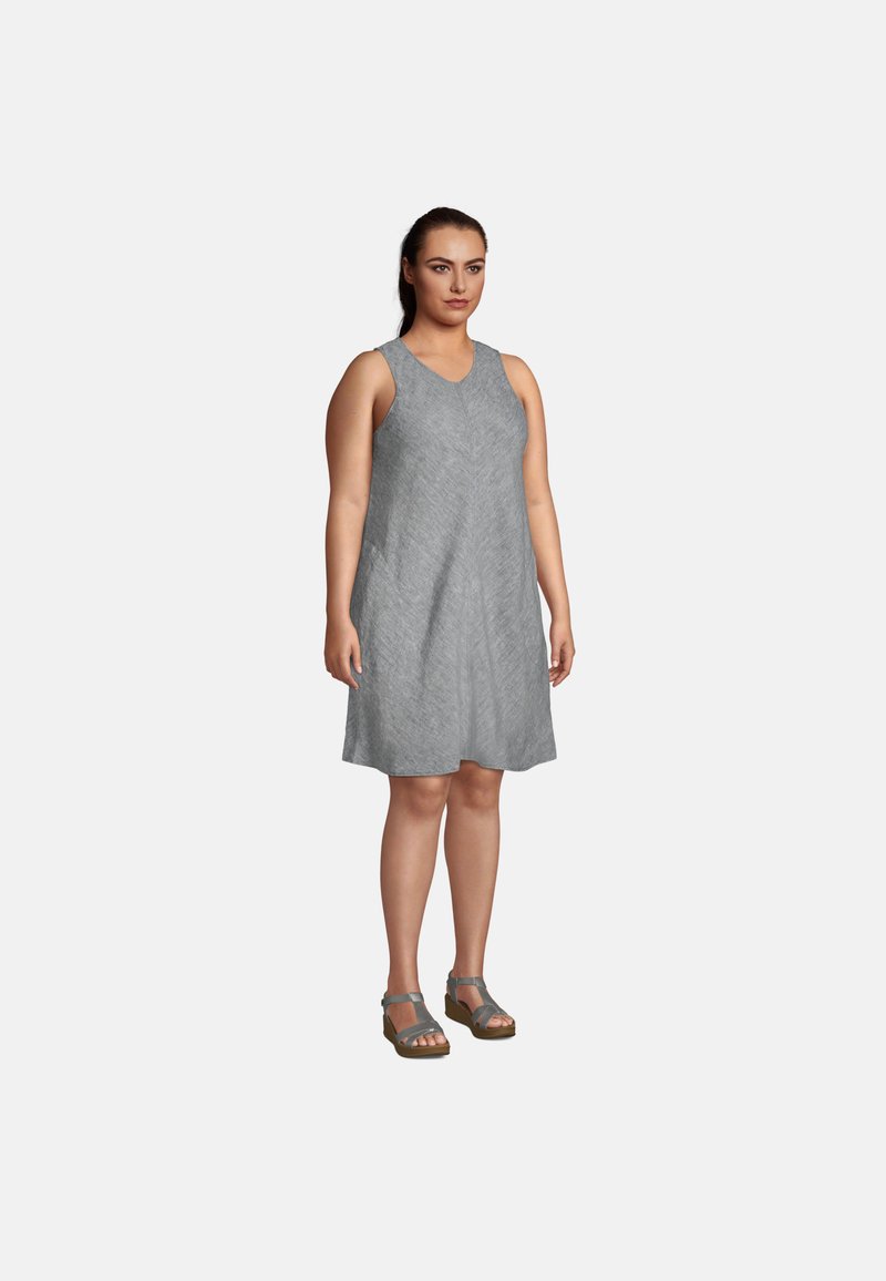 LANDS' END Robe de jour indigo linen/bleu ZALANDO.FR