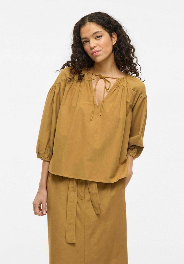 MIT 3/4 ARMELN V-AUSSCHNITT - Bluse - wood thrush