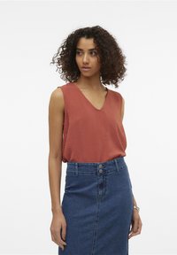 Vero Moda - VMALVA VNECK - Blůza - marsala Miniatura obrázku 1