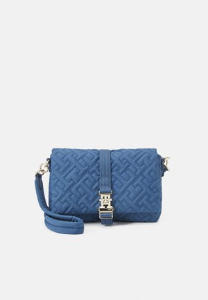 Tommy Hilfiger FLOW FLAP CROSSOVER - Umhängetasche - blue coast