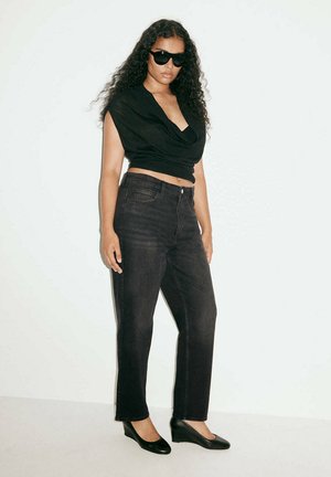 Mango, ADULT - Vaqueros mom - black denim