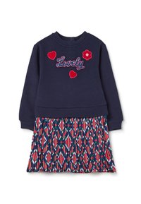 OVS WITH LOVELY BOUCLÉ PATCH - Robe de jour - blue red