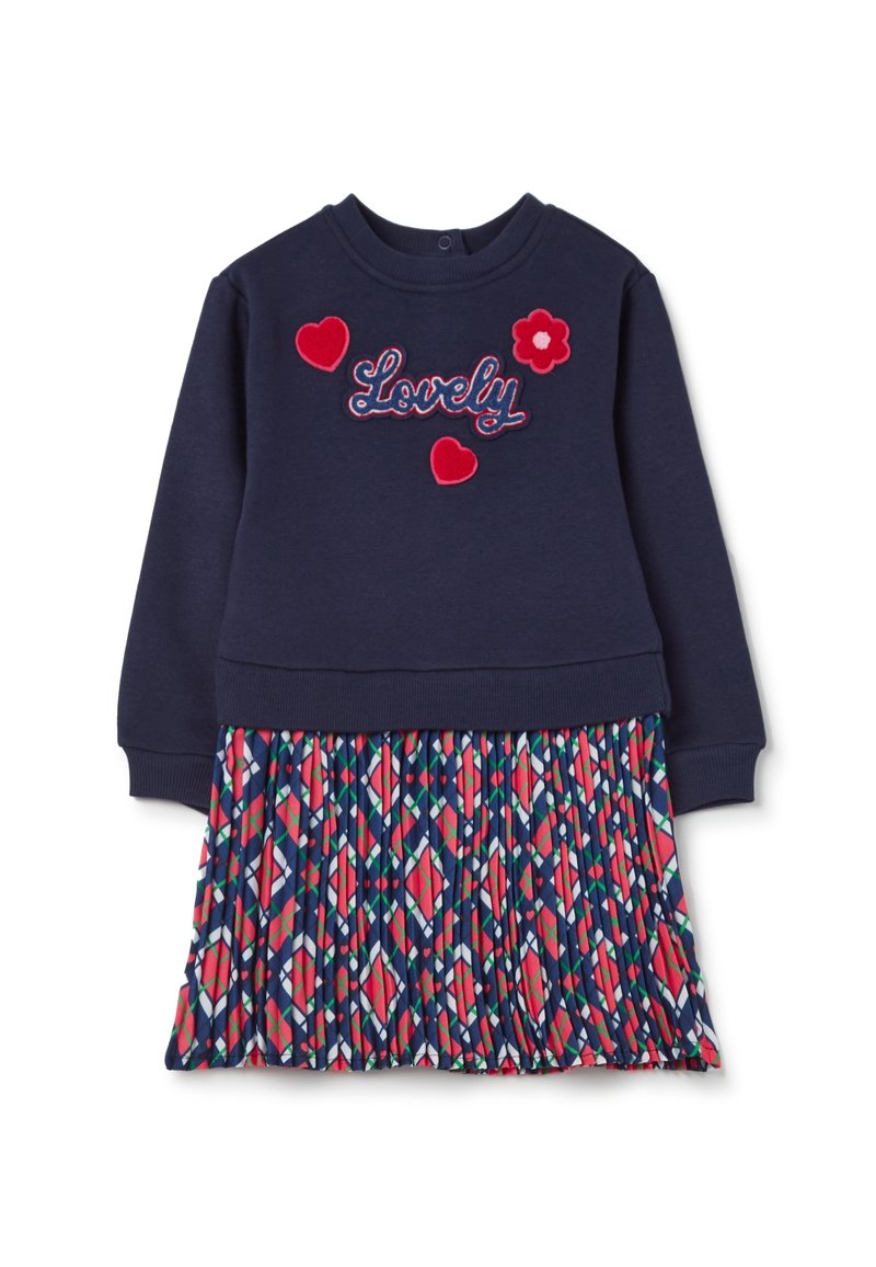 OVS WITH LOVELY BOUCLÉ PATCH - Robe de jour - blue red