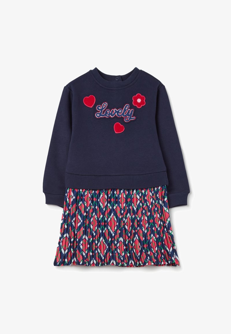 OVS WITH LOVELY BOUCLÉ PATCH - Robe de jour - blue red