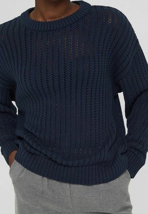 Strickpullover - mottled dark blue