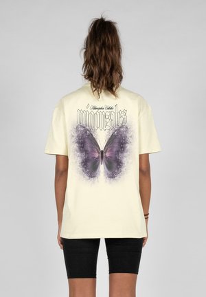 HEAVY-FROSTED WINGS - Apdrukāts T-krekls - softyellow