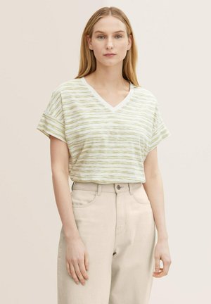 GEMUSTERTES - Print T-shirt - green drawn horizontal stripe