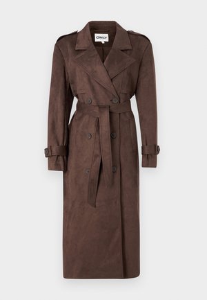 ONLY ONLINA LONG - Trenchcoat - chocolate brown