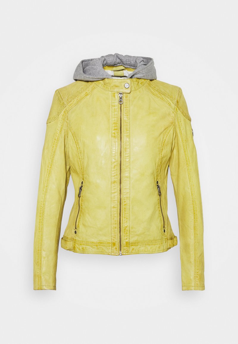Gipsy Abby - Nahkatakki - Pastel Yellow/Keltainen - Zalando.fi