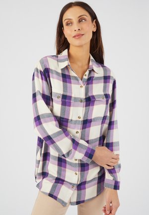 À CARREAUX - Button-down blouse - violet carreaux